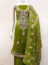 Ds Designer Suit Organza Silk Non Catalog Dress Material Wholesalers In Delhi
